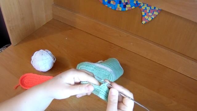 Вязание пинетки кеды крючком.Часть1.