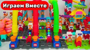 Гонки ШАРИКОВ 🟢🔴🟠 ЛЕГО ПРОТИВ МАРБЛ РАШ 🟢🔴🟠 АСМР видео для детей
