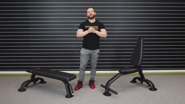 BRONZE GYM BR-1002 горизонтальная скамья и BRONZE GYM BR-1003 стул скамья — тренажеров
