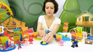 Видео для детей: Детский Сад. Игрушки из мультфильмов делают сладости! Лепка из пластилина Play Doh