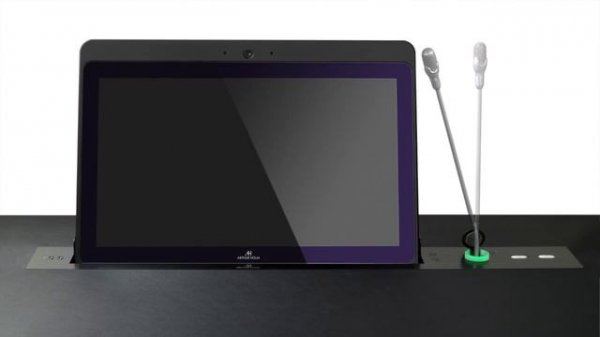 Выдвижной моторизованный монитор DynamicX2Talk | Ascreen