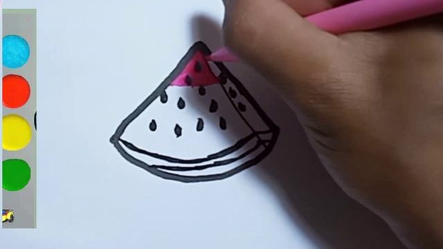 how to draw watermelon for kids как нарисовать арбуз для детей cara menggambar semangka untuk anak смотреть онлайн