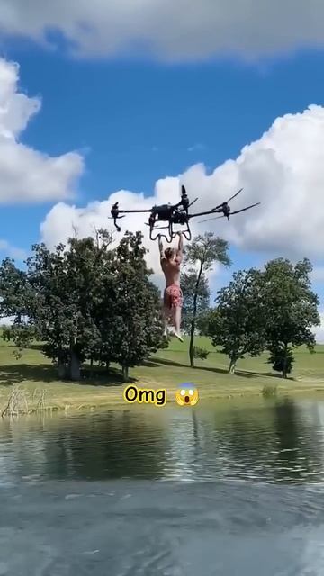 С дроном и тарзанка на озере не нужна!) смотреть онлайн