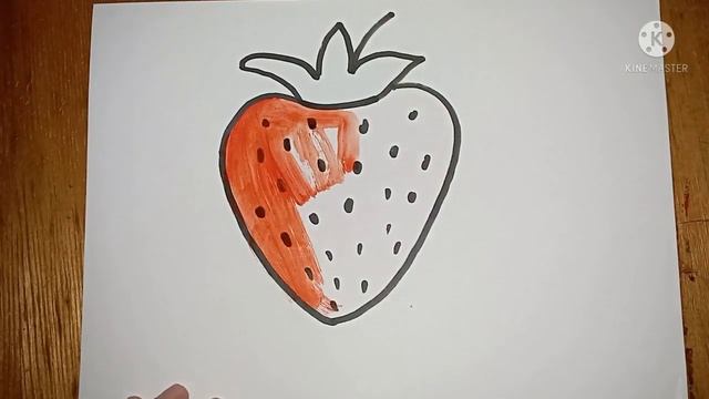 Bolalar uchun qulupnay rasm chizish/Strawberry drawing for kids/Рисунок клубники для детей смотреть онлайн