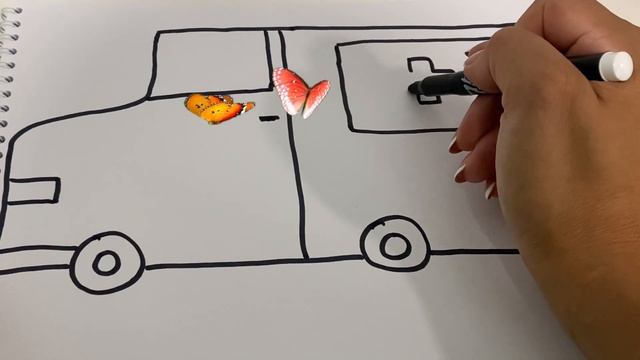 Let's learn to draw | Ambulance and coloring for kids - рисунок для детей смотреть онлайн