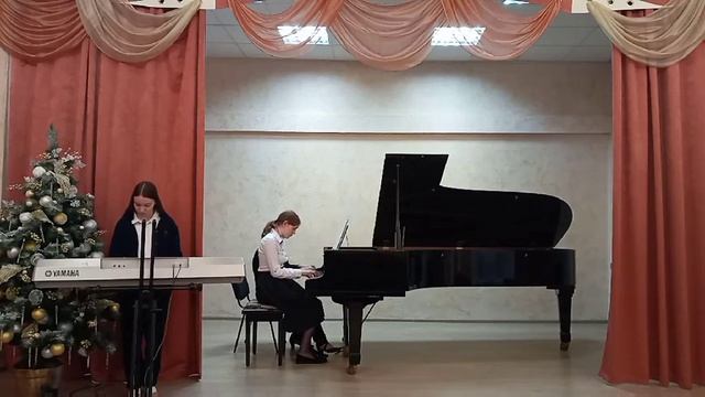 О.Білаш “Марш вершників”  -Євтушенко Катерина , Тимчишина Олена, Кузьміна Юлія викл.Скаковський І.П