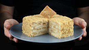 Торт Наполеон без выпечки с заварным кремом. 2019