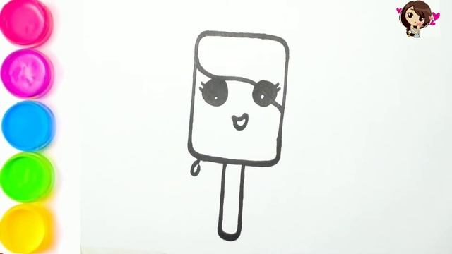 How to Draw a Cute IceCream-милый рисунок мороженого | Kids colouring show смотреть онлайн