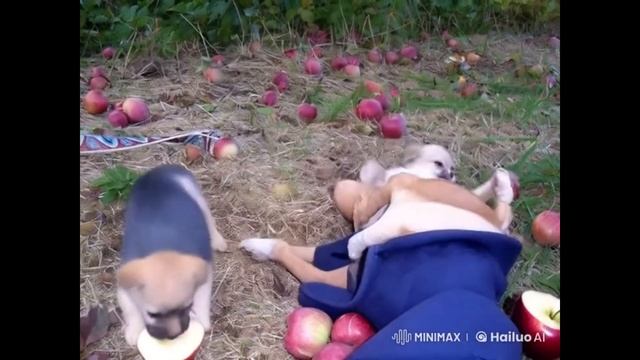 собака с яблоком подборка