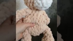 Мишка из Ализе Пуффи (без спиц и крючка). Обзор игрушки