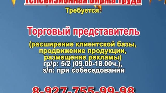 24 сентября_07.20_РАБОТА В ТОЛЬЯТТИ_Телевизионная Биржа Труда смотреть онлайн