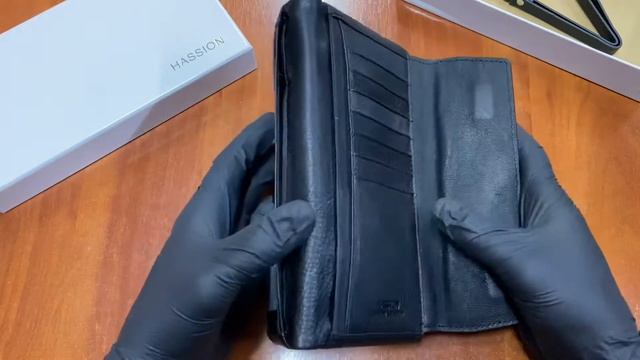 Обзор кожаного клатча Hassion M026-260A Black смотреть онлайн