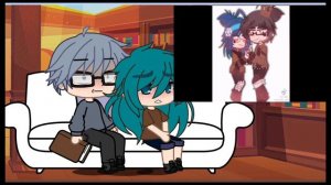 реакция Куромаку и зонтика на Куро/Зонт🖤+🤍💙