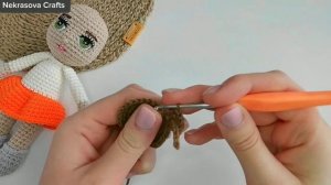 💕 КАК СВЯЗАТЬ КУКЛЕ ВОЛОСЫ КРЮЧКОМ МК