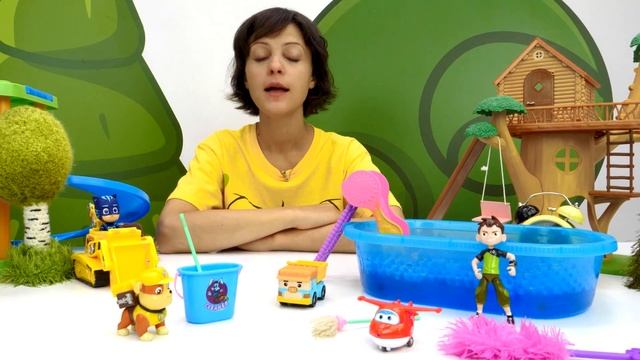 Герои мультиков в детском садике - Супер крылья Джетт и Бен Тен собирают грибы - Видео для детей смотреть онлайн