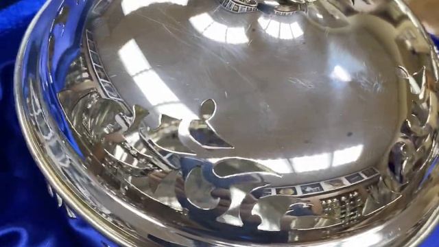 Сеебрянная Сахарница «Резная» (большая), сх083 смотреть онлайн