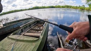 КИНУЛ приманку в ТРАВУ, ОНА СХВАТИЛА. Рыбалка на спиннинг на реке, щука