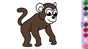Раскраска для детей 🎨🤗 | Разукрашиваем обезьянку🐒