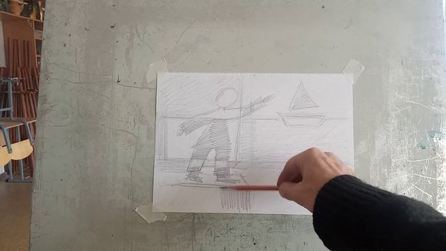 Ст. комп. Эскиз.Равновесие чёрных и светлых пятен. смотреть онлайн