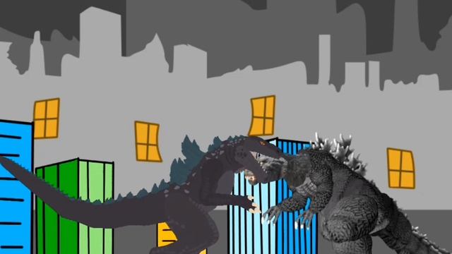 годзилла 2001 против зиллы? вторая анимация в 