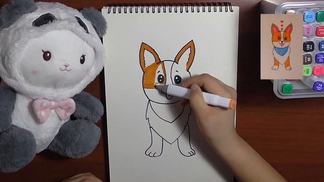 РИСУЕМ королевский КОРГИ🐶🐶🐶самый легкий способ нарисовать собачку🔥😍🎨🎨🎨 смотреть онлайн