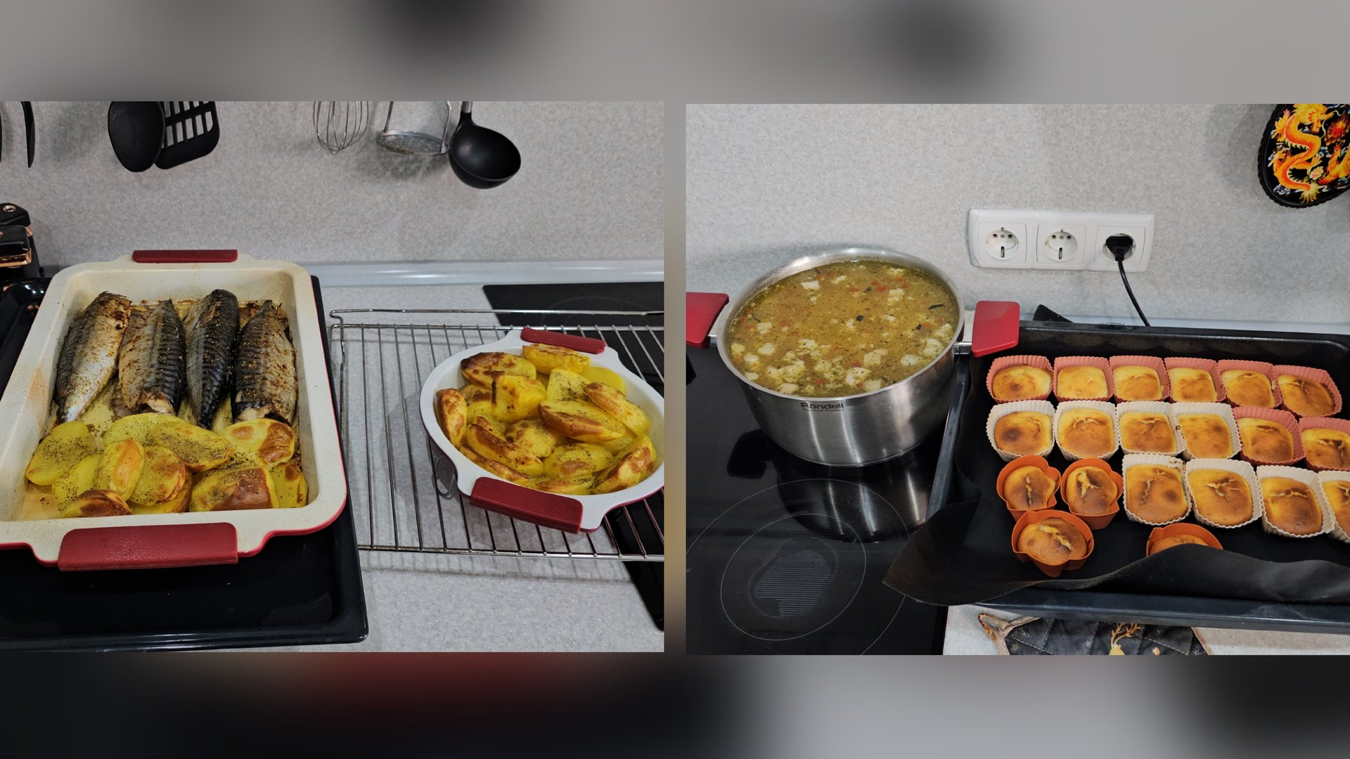 17.05.2025 г Готовлю обед/ Скумбрия в духовке/ Картофель в духовке/ Суп/ Кексы смотреть онлайн