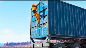 Неудачный день манекена - Аварии с грузовиками 😱|BeamNG.Drive|Бемиджи Драйв