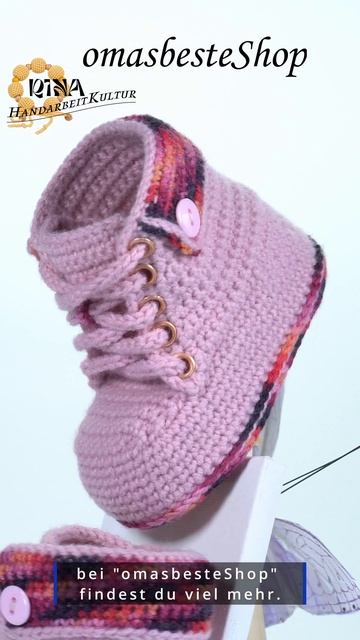 Babyschuhe, пинетки ботиночки с отворотом, крючком #Shorts #Knitti