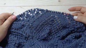 Пончо спицами/ ажурный узор. Часть 5