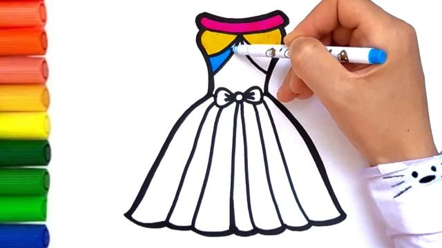 How to draw Disney princess dress | Bolalar uchun ko'ylak chizish | Платье принцессы смотреть онлайн