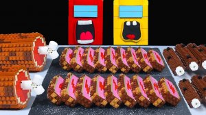 "LEGO-стейк на гриле?! Готовим мясо из кубиков — ASMR + Stop Motion"