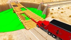 Автомобили VS Бревенчатого Моста и Огромной Ямы 😱|BeamNG.Drive|Бемиджи Драйв
