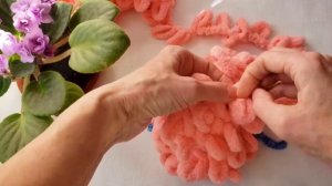 Вяжем сумку из пряжи  Ализе Пуффи