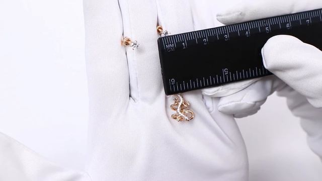 Золотые серьги Золотые узоры с цирконом 35-0001 смотреть онлайн