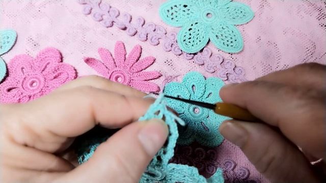 Вязание Ирландского кружева, цветок