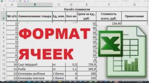 3. Формат ячеек в Excel