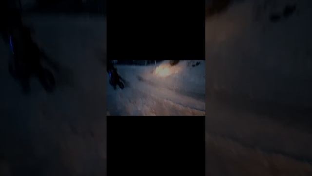 покатушка с другом) по лесу вечером снег тает 🩷