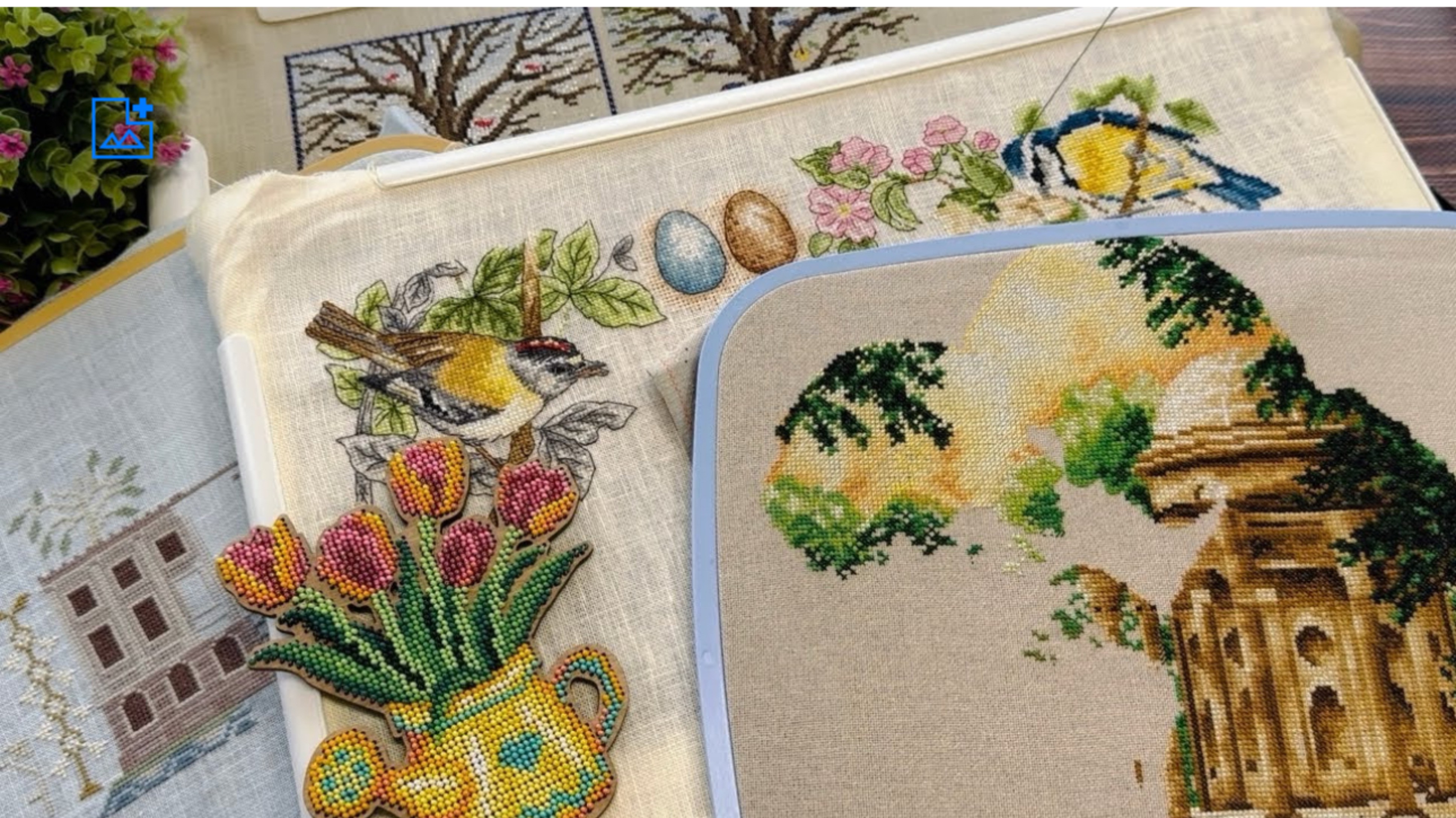 Вышивка крестом/“Лейка с тюльпанами”от Мп-студии/Процессы/Покупки/Мои броши.2024 год смотреть онлайн