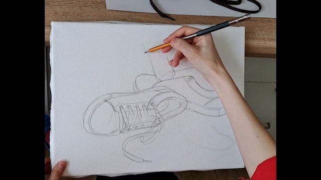 Рисую кеды карандашом. 👟 смотреть онлайн