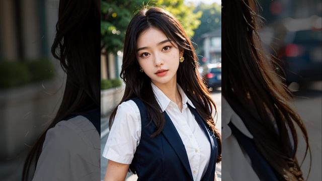 [4k ai lookbook model] korean school uniform girl,女校服,Женская школьная фор? смотреть онлайн