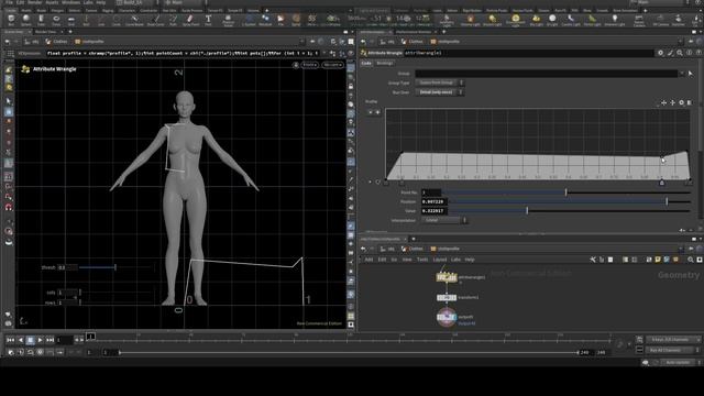 Создание одежды в Houdini с помощью Attribute Wrangle, VEX и Ramp. На р? смотреть онлайн