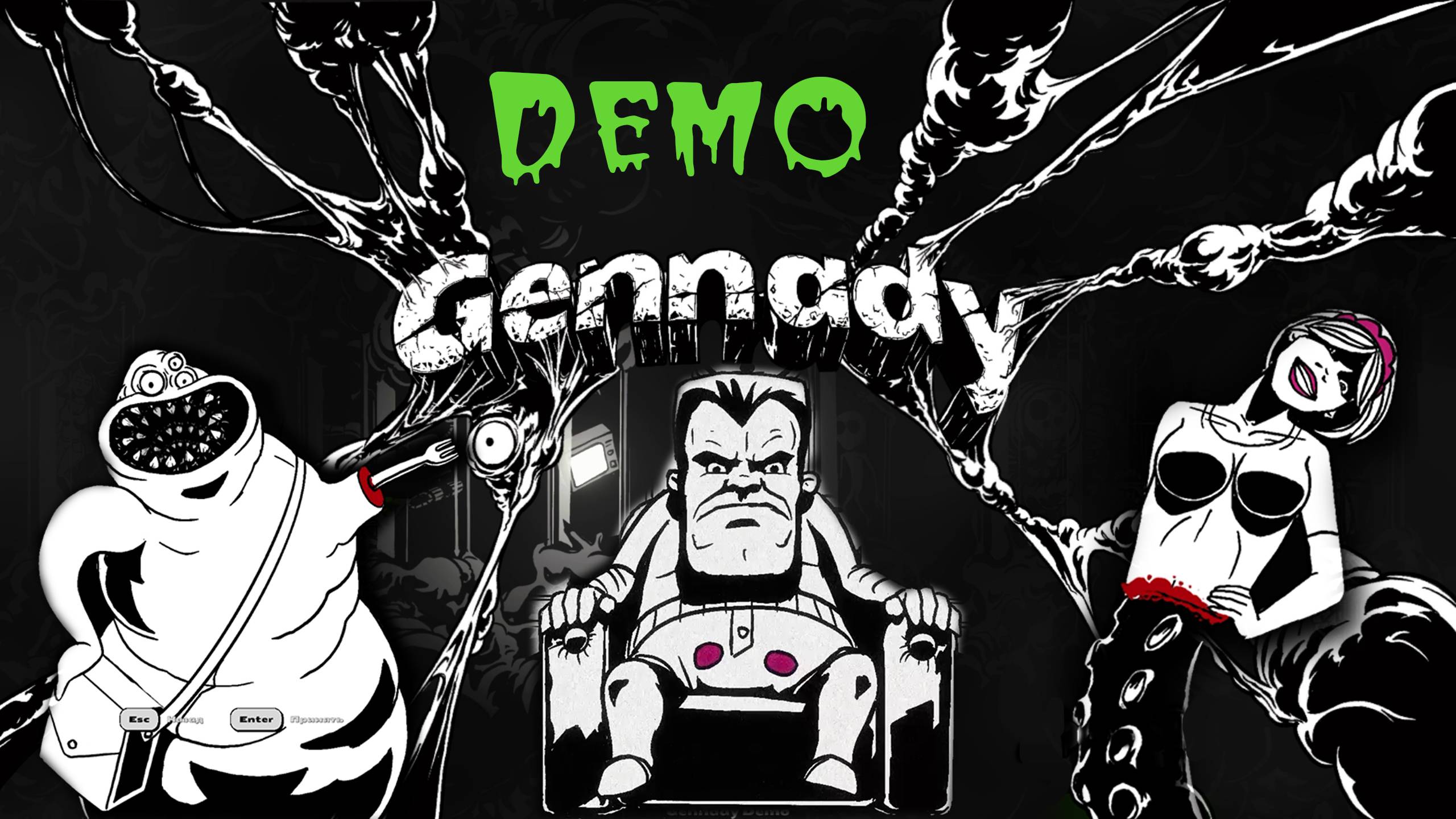 Gennady. Платформер. Мужик в трусах в горошек не то гоняет инопланетян, не то поймал белку. смотреть онлайн