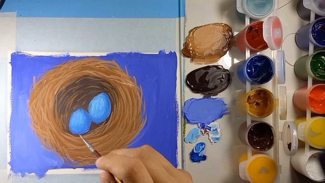 Гнездо гуашью. смотреть онлайн