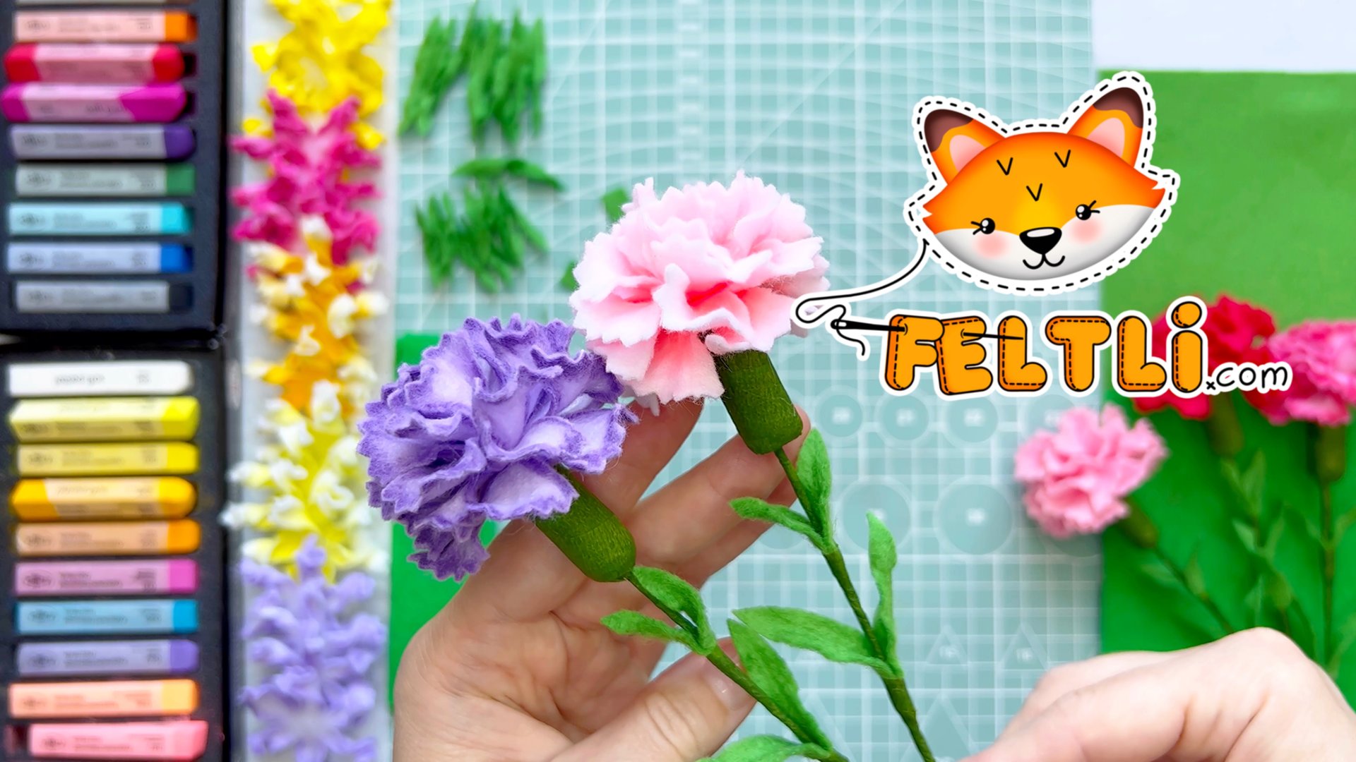 Мастер-класс Гвоздика из фетра своими руками / Как сделать разноцветную гвоздику /DIY Felt Carnatio смотреть онлайн