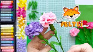 Мастер-класс Гвоздика из фетра своими руками / Как сделать разноцветную гвоздику /DIY Felt Carnatio