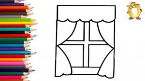 Мультик - раскраска для детей ОКОШКО. Учимся как рисовать ДЕРЕВЕНСКОЕ ОКНО // ОБУЧАШКА ТВ