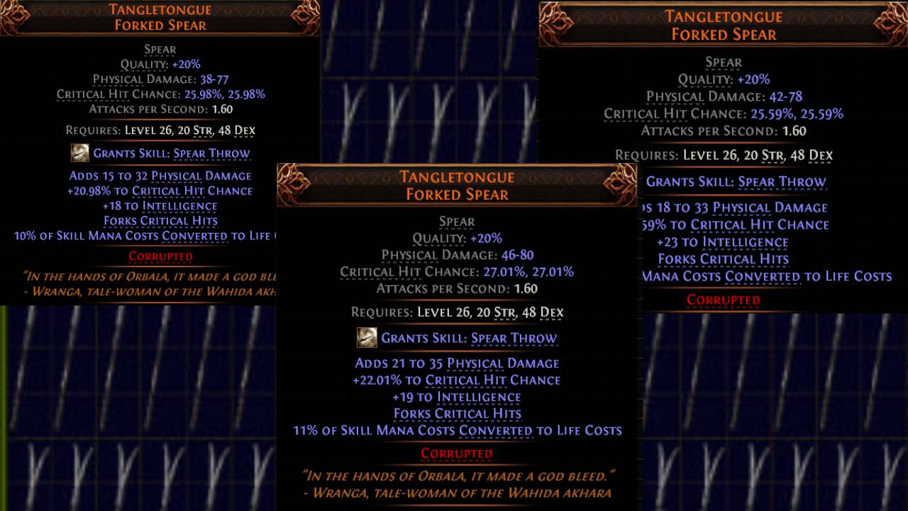 144 Forked Spear + Orb Of Chance