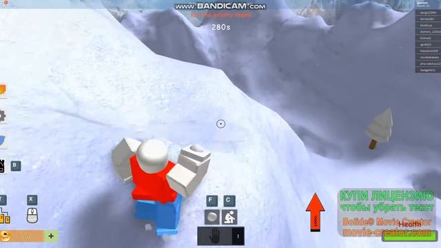 Играем в снежки в роблоксе
