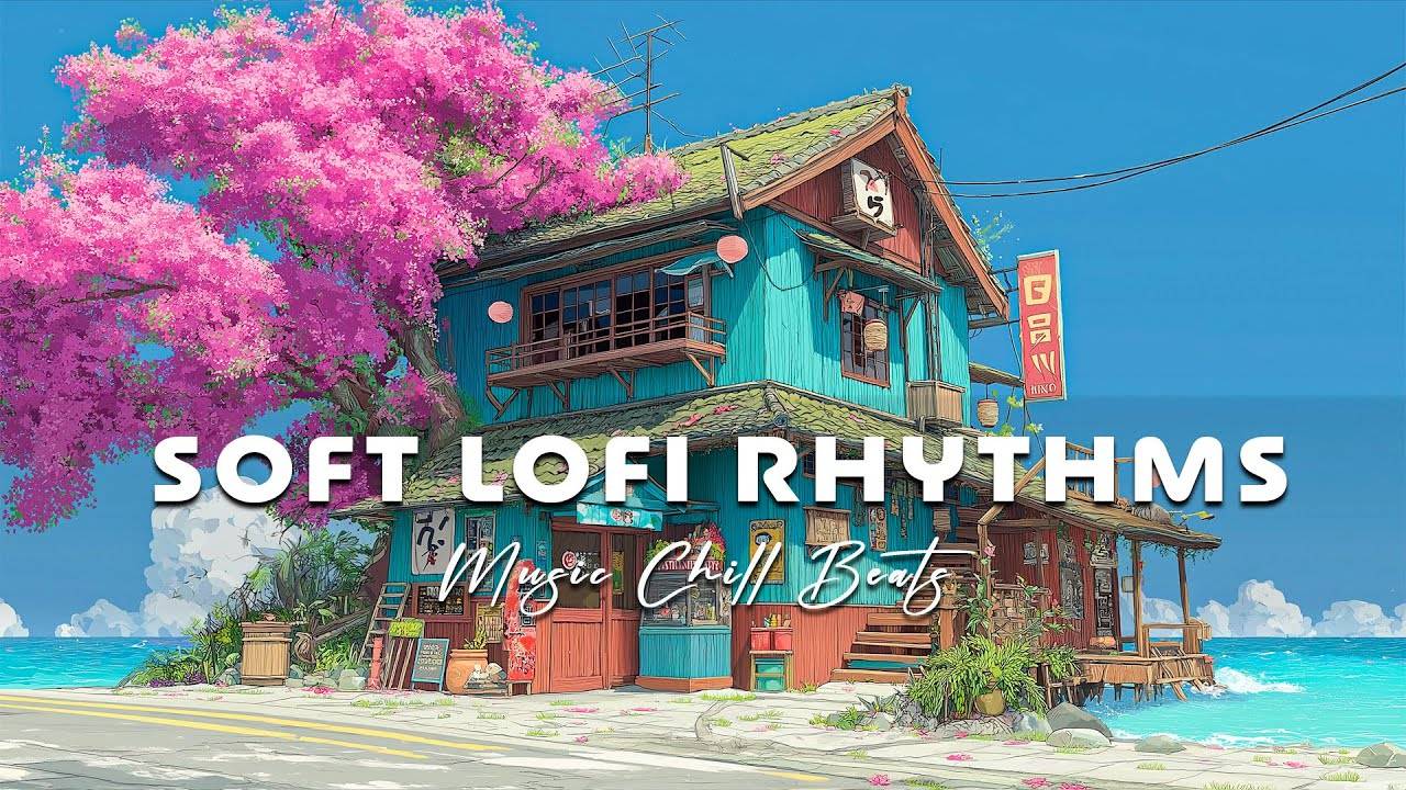 Soft Lofi Rhythms For Springtime Serenity 🌸 Ocean View & Japanese Blossom Vibes, Relax Lofi Home