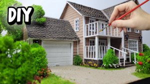 Миниатюрный картонный домик с гаражом своими руками / DIY